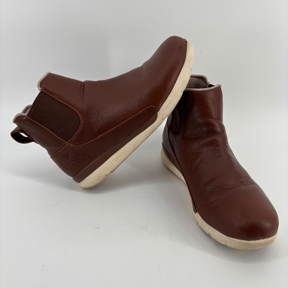 KURU Luna Ankle Boots Women 9 Brown Leather Chelsea Orthopedic - Picture 2 of 9